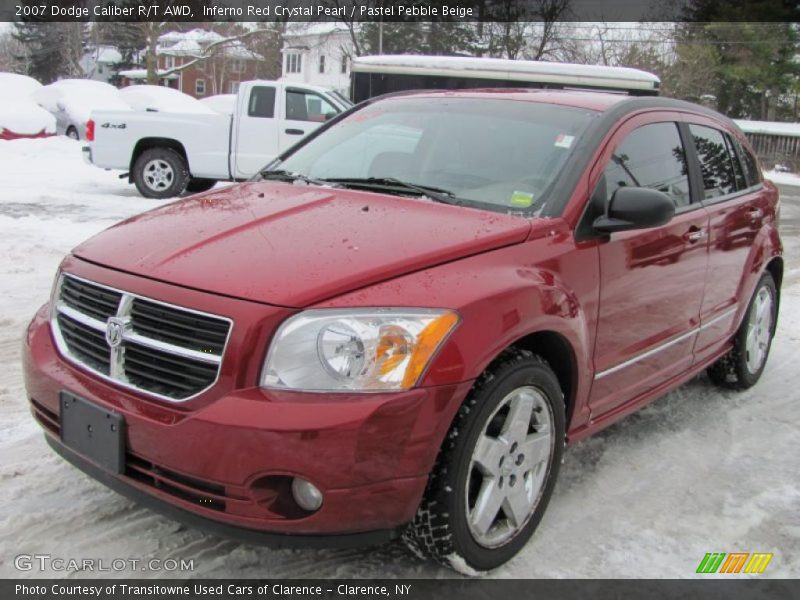 Inferno Red Crystal Pearl / Pastel Pebble Beige 2007 Dodge Caliber R/T AWD