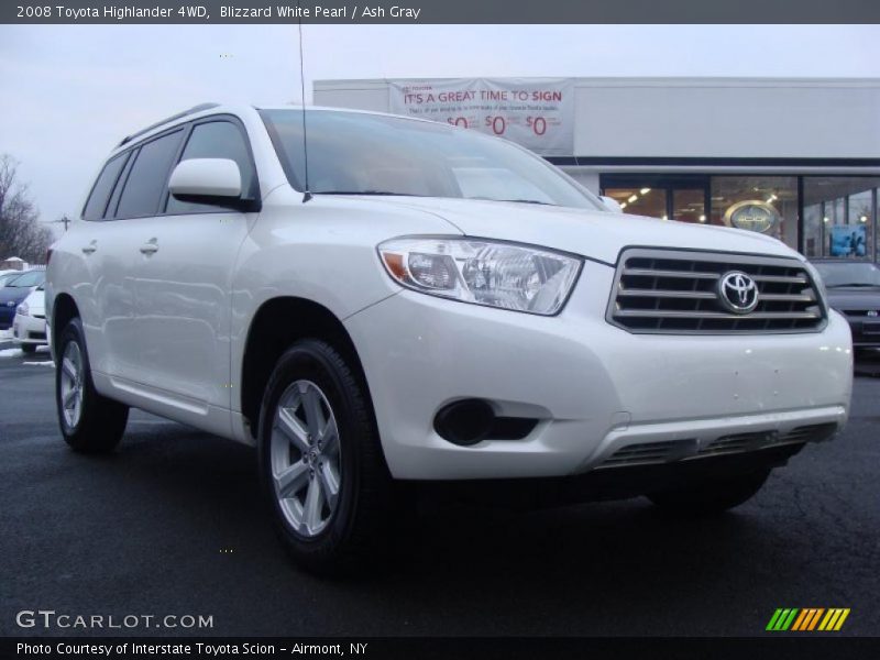 Blizzard White Pearl / Ash Gray 2008 Toyota Highlander 4WD