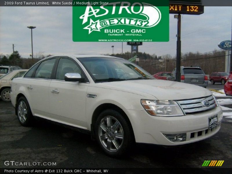 White Suede / Medium Light Stone 2009 Ford Taurus Limited