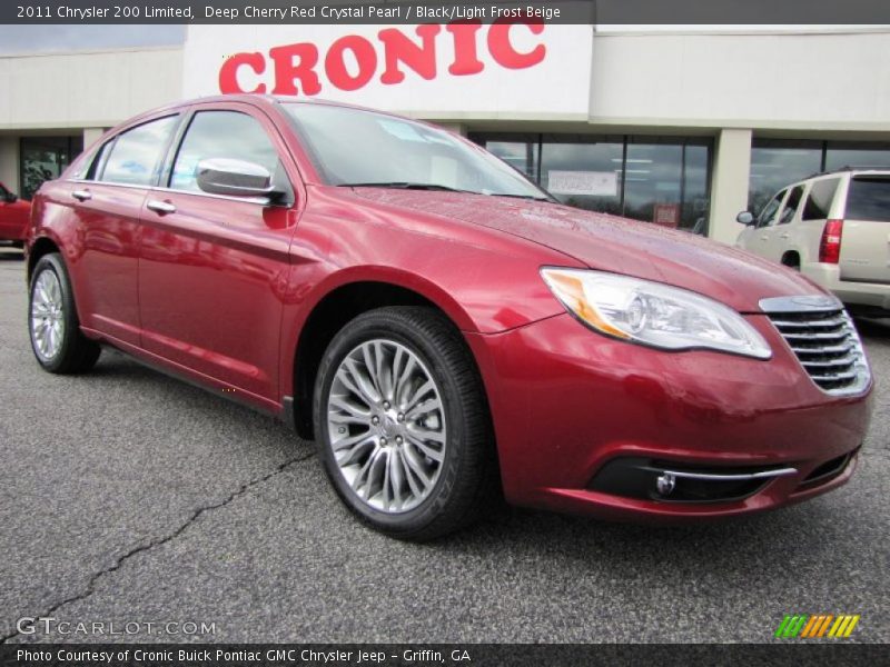Deep Cherry Red Crystal Pearl / Black/Light Frost Beige 2011 Chrysler 200 Limited