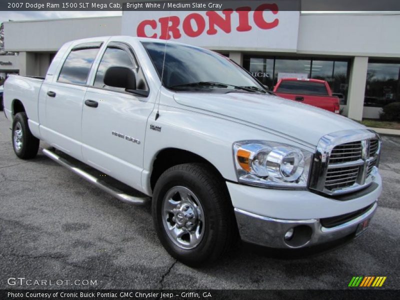 Bright White / Medium Slate Gray 2007 Dodge Ram 1500 SLT Mega Cab