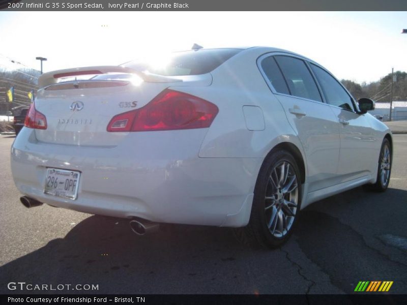 Ivory Pearl / Graphite Black 2007 Infiniti G 35 S Sport Sedan