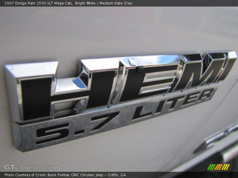 Bright White / Medium Slate Gray 2007 Dodge Ram 1500 SLT Mega Cab