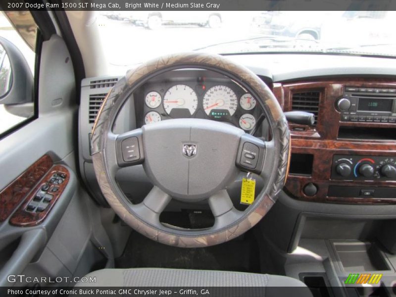Bright White / Medium Slate Gray 2007 Dodge Ram 1500 SLT Mega Cab