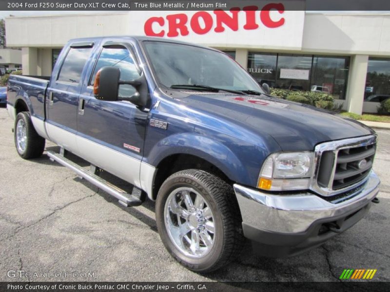 True Blue Metallic / Medium Flint 2004 Ford F250 Super Duty XLT Crew Cab