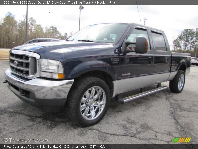 True Blue Metallic / Medium Flint 2004 Ford F250 Super Duty XLT Crew Cab