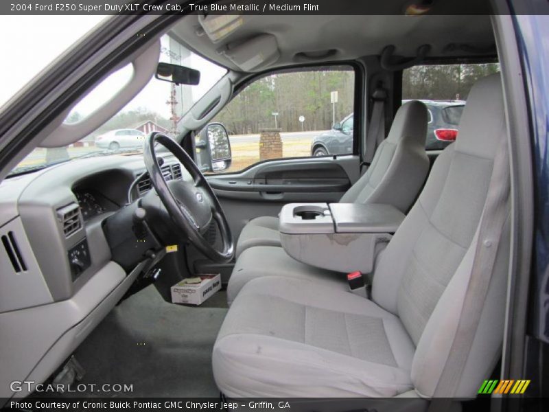 True Blue Metallic / Medium Flint 2004 Ford F250 Super Duty XLT Crew Cab