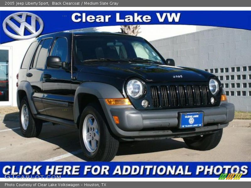 Black Clearcoat / Medium Slate Gray 2005 Jeep Liberty Sport