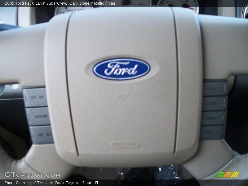 Dark Stone Metallic / Tan 2005 Ford F150 Lariat SuperCrew