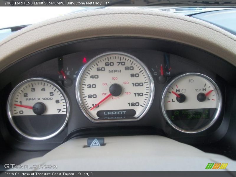Dark Stone Metallic / Tan 2005 Ford F150 Lariat SuperCrew