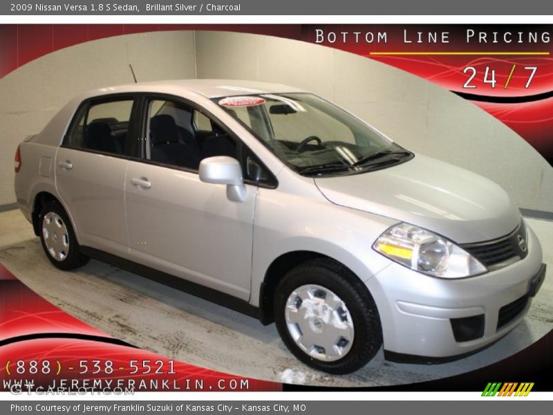 Brillant Silver / Charcoal 2009 Nissan Versa 1.8 S Sedan