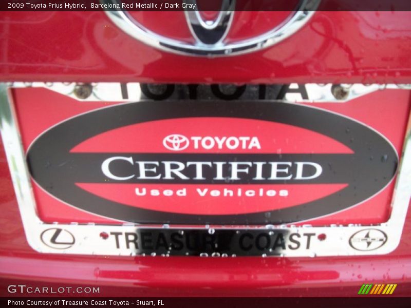 Barcelona Red Metallic / Dark Gray 2009 Toyota Prius Hybrid