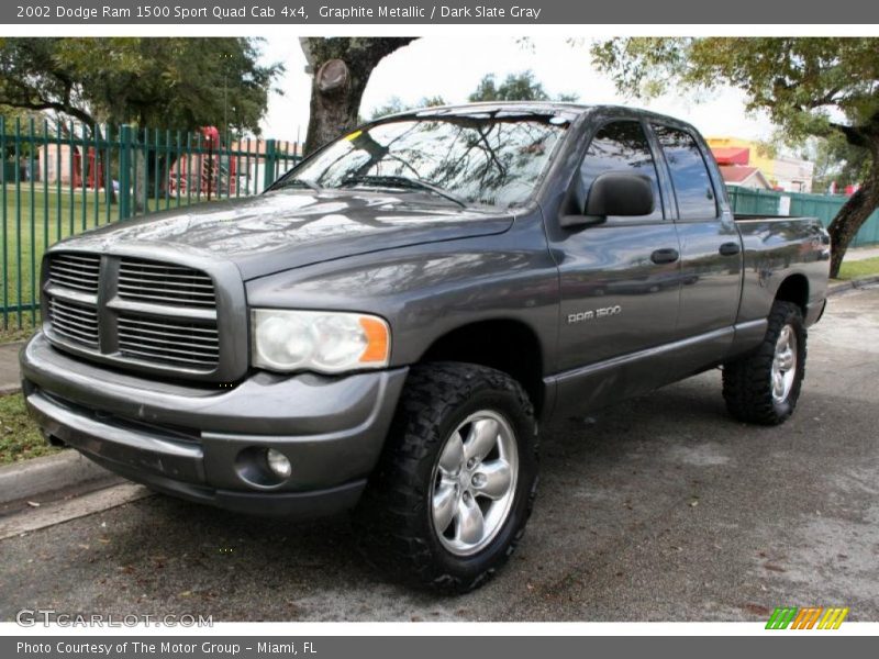 Graphite Metallic / Dark Slate Gray 2002 Dodge Ram 1500 Sport Quad Cab 4x4