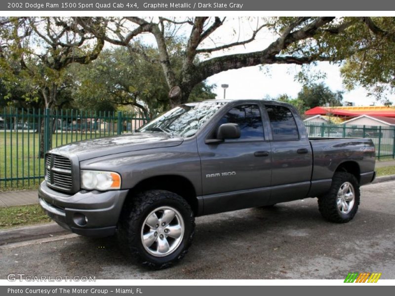 Graphite Metallic / Dark Slate Gray 2002 Dodge Ram 1500 Sport Quad Cab 4x4