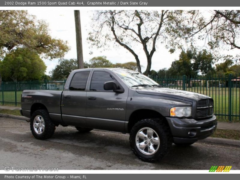 Graphite Metallic / Dark Slate Gray 2002 Dodge Ram 1500 Sport Quad Cab 4x4