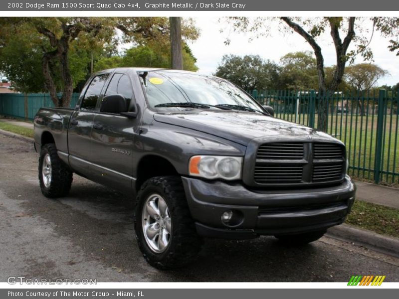 Graphite Metallic / Dark Slate Gray 2002 Dodge Ram 1500 Sport Quad Cab 4x4