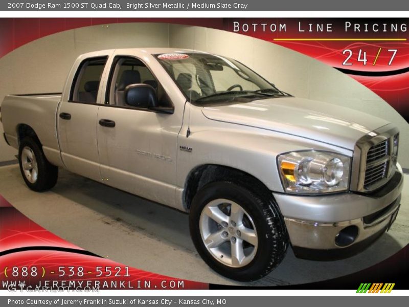 Bright Silver Metallic / Medium Slate Gray 2007 Dodge Ram 1500 ST Quad Cab