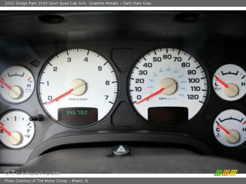 Graphite Metallic / Dark Slate Gray 2002 Dodge Ram 1500 Sport Quad Cab 4x4