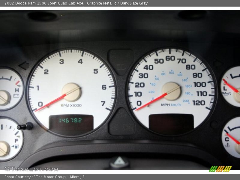 Graphite Metallic / Dark Slate Gray 2002 Dodge Ram 1500 Sport Quad Cab 4x4