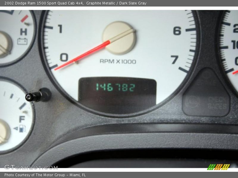 Graphite Metallic / Dark Slate Gray 2002 Dodge Ram 1500 Sport Quad Cab 4x4
