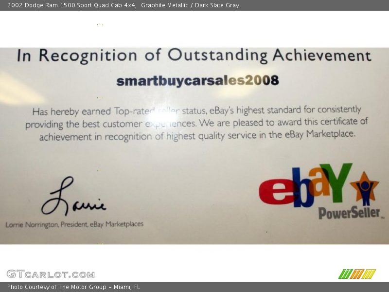 Graphite Metallic / Dark Slate Gray 2002 Dodge Ram 1500 Sport Quad Cab 4x4