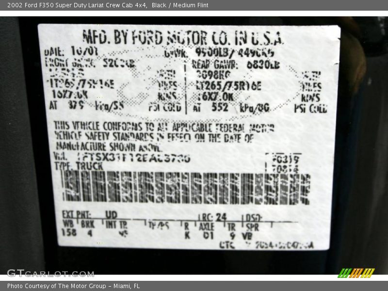 Black / Medium Flint 2002 Ford F350 Super Duty Lariat Crew Cab 4x4