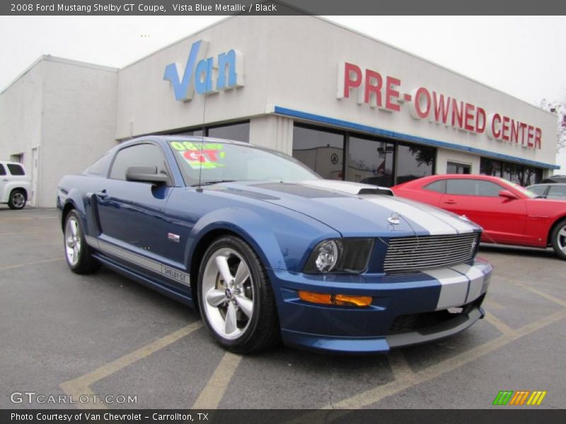 Vista Blue Metallic / Black 2008 Ford Mustang Shelby GT Coupe