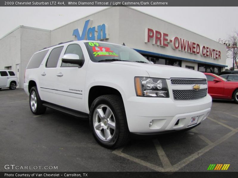 White Diamond Tintcoat / Light Cashmere/Dark Cashmere 2009 Chevrolet Suburban LTZ 4x4