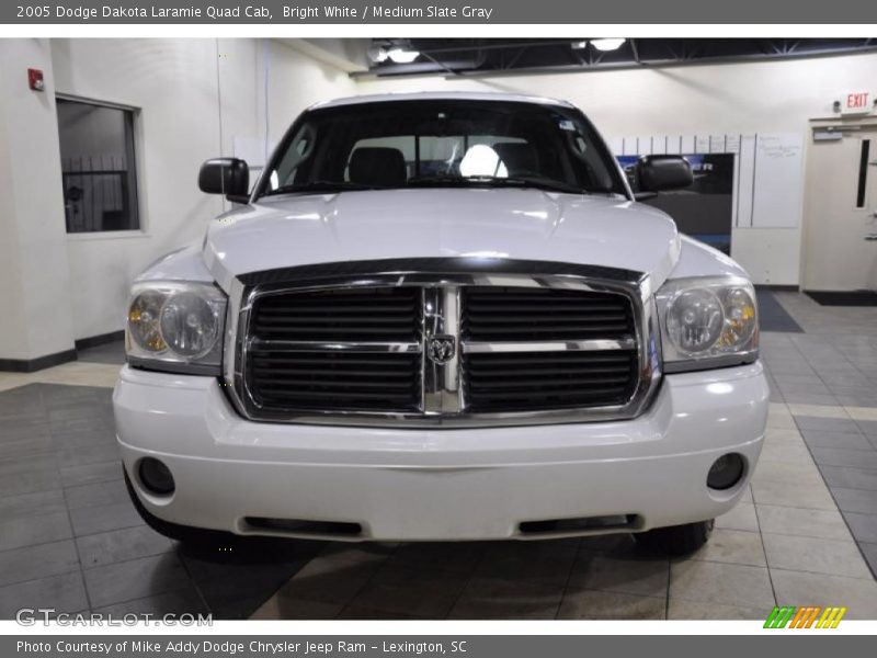 Bright White / Medium Slate Gray 2005 Dodge Dakota Laramie Quad Cab