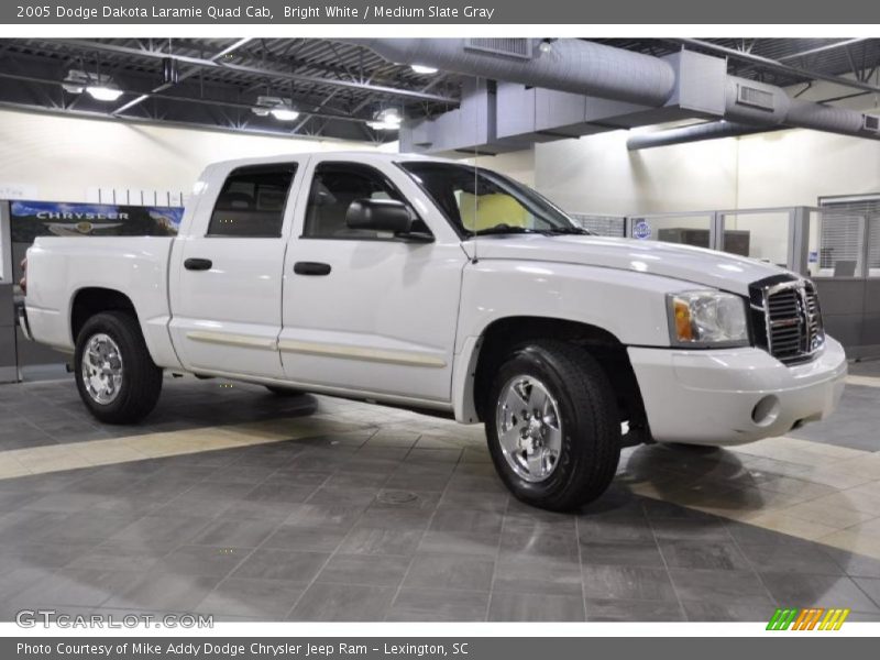 Bright White / Medium Slate Gray 2005 Dodge Dakota Laramie Quad Cab