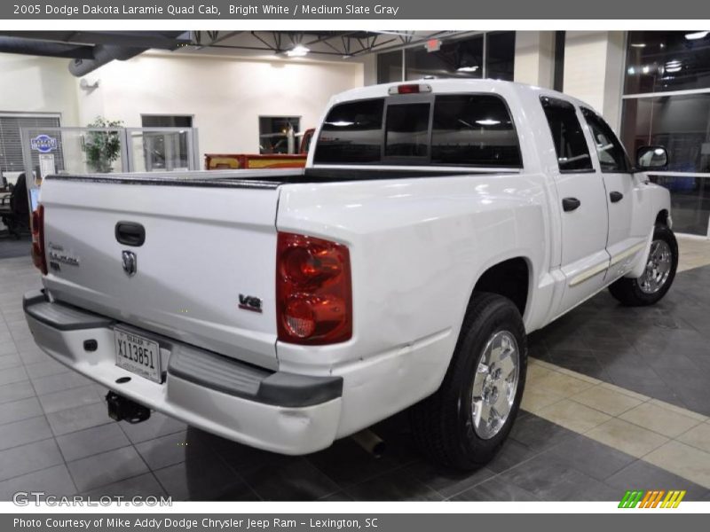Bright White / Medium Slate Gray 2005 Dodge Dakota Laramie Quad Cab