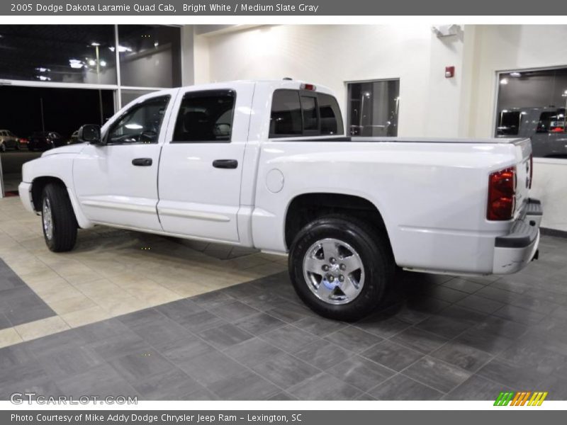 Bright White / Medium Slate Gray 2005 Dodge Dakota Laramie Quad Cab