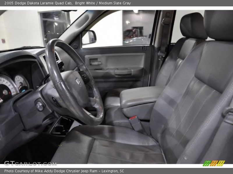 Bright White / Medium Slate Gray 2005 Dodge Dakota Laramie Quad Cab