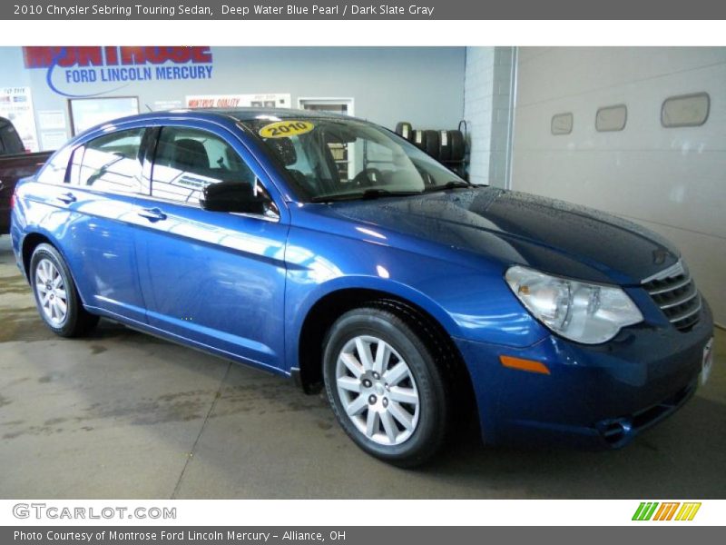 Deep Water Blue Pearl / Dark Slate Gray 2010 Chrysler Sebring Touring Sedan