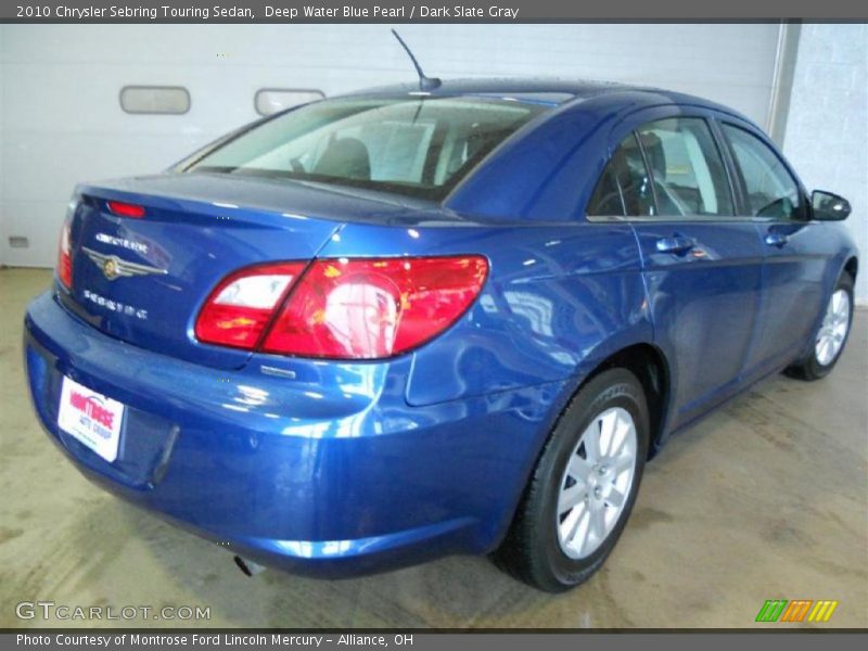 Deep Water Blue Pearl / Dark Slate Gray 2010 Chrysler Sebring Touring Sedan