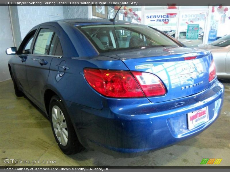 Deep Water Blue Pearl / Dark Slate Gray 2010 Chrysler Sebring Touring Sedan