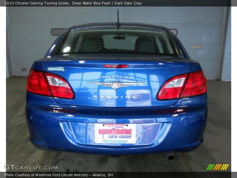 Deep Water Blue Pearl / Dark Slate Gray 2010 Chrysler Sebring Touring Sedan