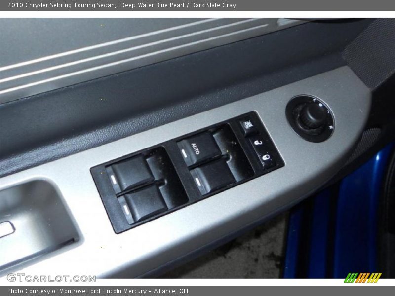 Deep Water Blue Pearl / Dark Slate Gray 2010 Chrysler Sebring Touring Sedan