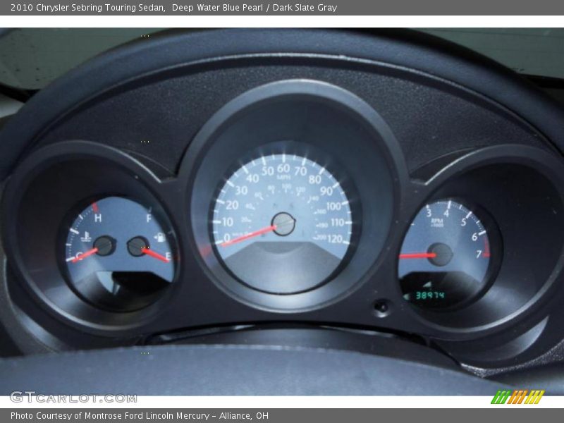 Deep Water Blue Pearl / Dark Slate Gray 2010 Chrysler Sebring Touring Sedan