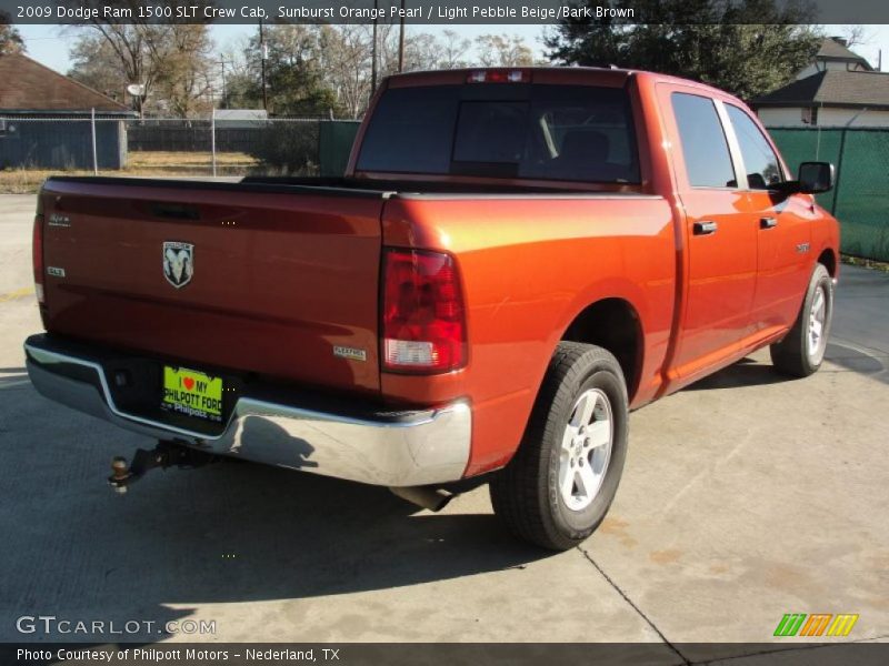 Sunburst Orange Pearl / Light Pebble Beige/Bark Brown 2009 Dodge Ram 1500 SLT Crew Cab