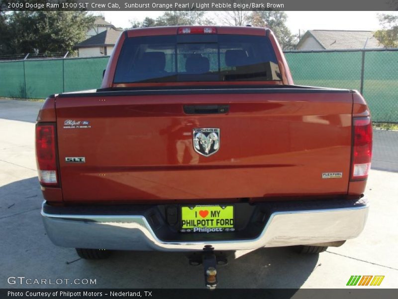 Sunburst Orange Pearl / Light Pebble Beige/Bark Brown 2009 Dodge Ram 1500 SLT Crew Cab