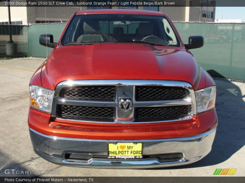 Sunburst Orange Pearl / Light Pebble Beige/Bark Brown 2009 Dodge Ram 1500 SLT Crew Cab