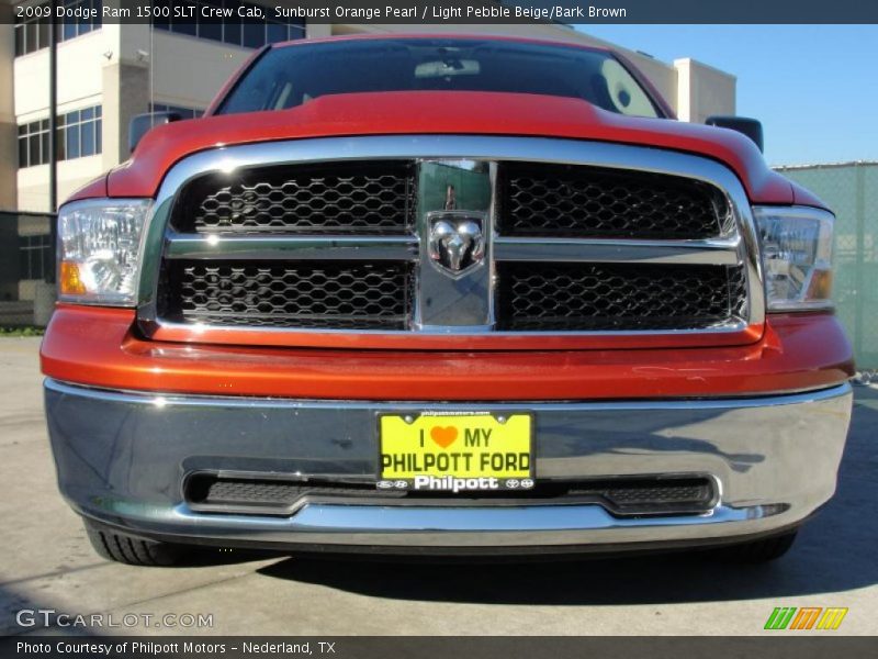 Sunburst Orange Pearl / Light Pebble Beige/Bark Brown 2009 Dodge Ram 1500 SLT Crew Cab