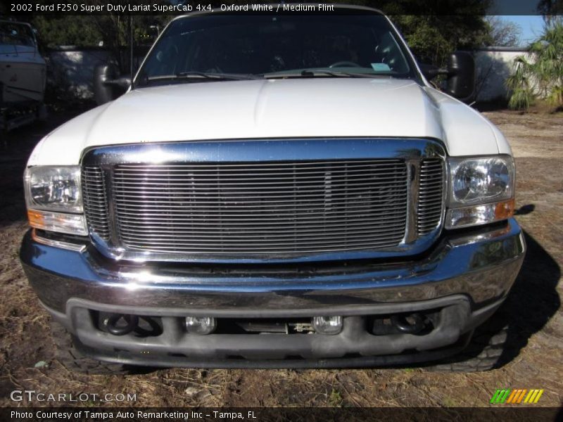 Oxford White / Medium Flint 2002 Ford F250 Super Duty Lariat SuperCab 4x4
