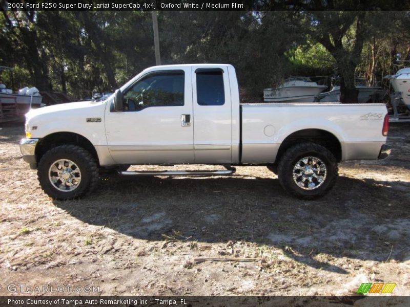 Oxford White / Medium Flint 2002 Ford F250 Super Duty Lariat SuperCab 4x4