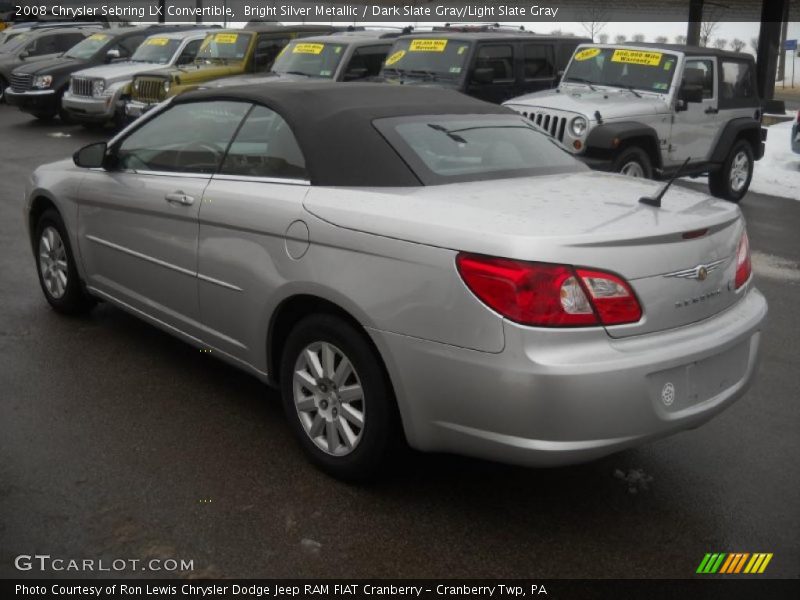 Bright Silver Metallic / Dark Slate Gray/Light Slate Gray 2008 Chrysler Sebring LX Convertible