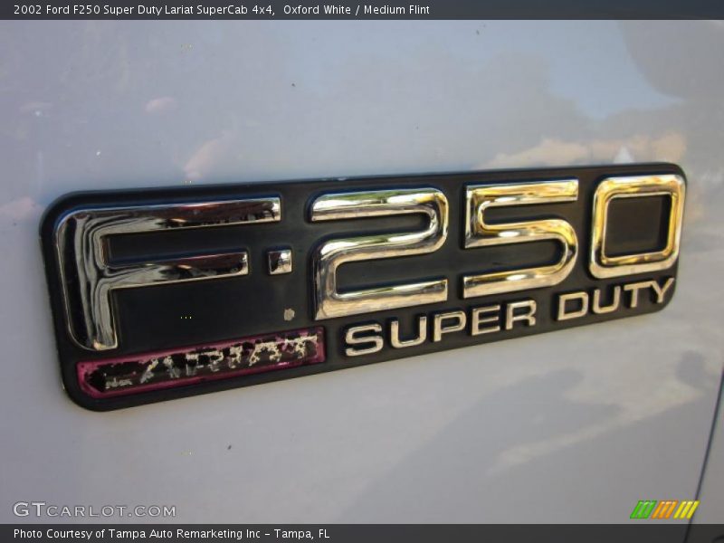 Oxford White / Medium Flint 2002 Ford F250 Super Duty Lariat SuperCab 4x4