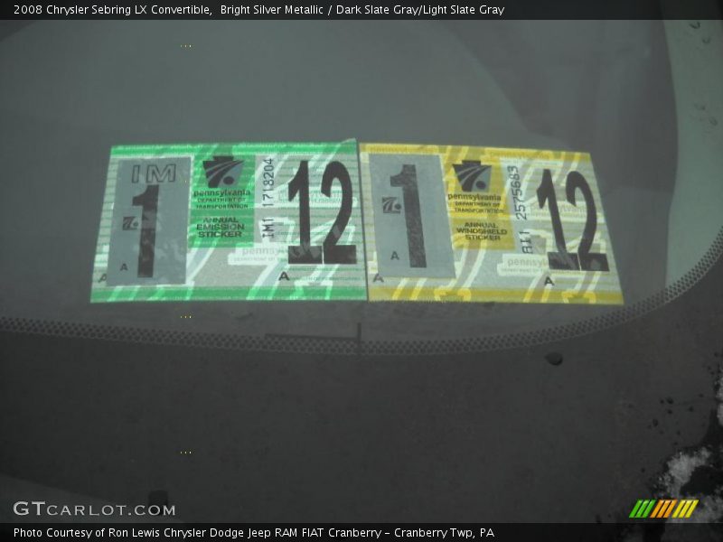 Bright Silver Metallic / Dark Slate Gray/Light Slate Gray 2008 Chrysler Sebring LX Convertible