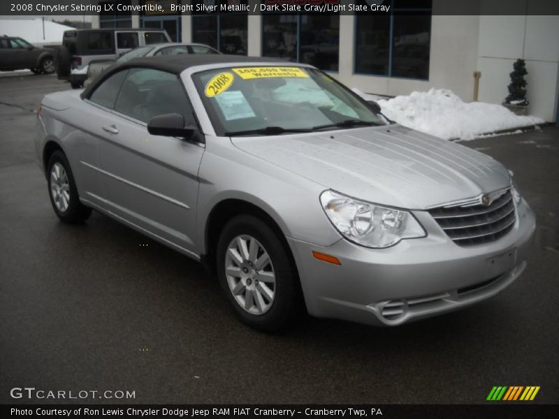 Bright Silver Metallic / Dark Slate Gray/Light Slate Gray 2008 Chrysler Sebring LX Convertible