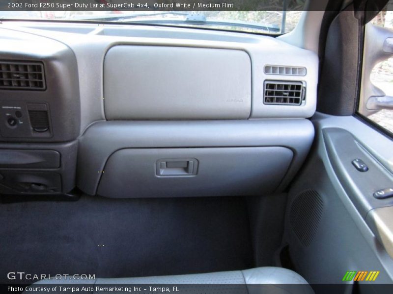 Oxford White / Medium Flint 2002 Ford F250 Super Duty Lariat SuperCab 4x4
